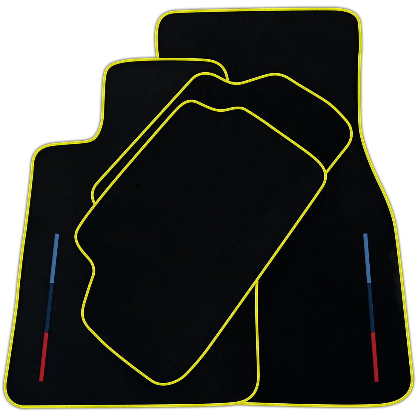 Black Floor Mats For BMW M5 G90 (2023-2026) Sedan With 3 Color Stripes Tailored Set Perfect Fit | Various Trim Colors