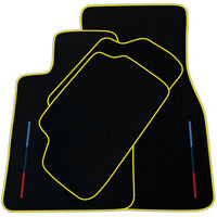 Black Floor Mats For BMW F74 Gran Coupe (2025-2026) With 3 Color Stripes Tailored Set Perfect Fit | Various Trim Colors