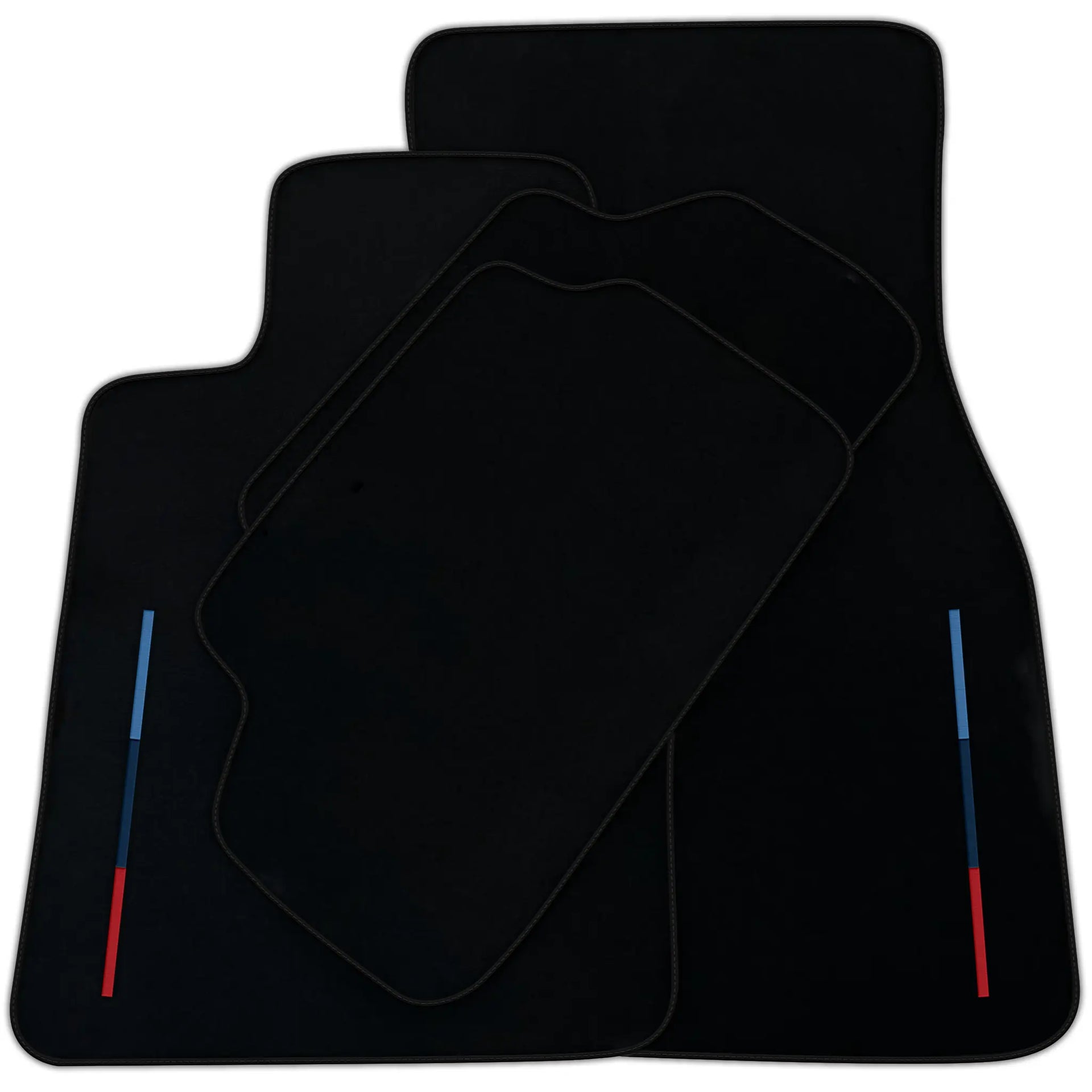Black Floor Mats For BMW M3 E93 With 3 Color Stripes Tailored Set Perfect Fit | Various Trim Colors