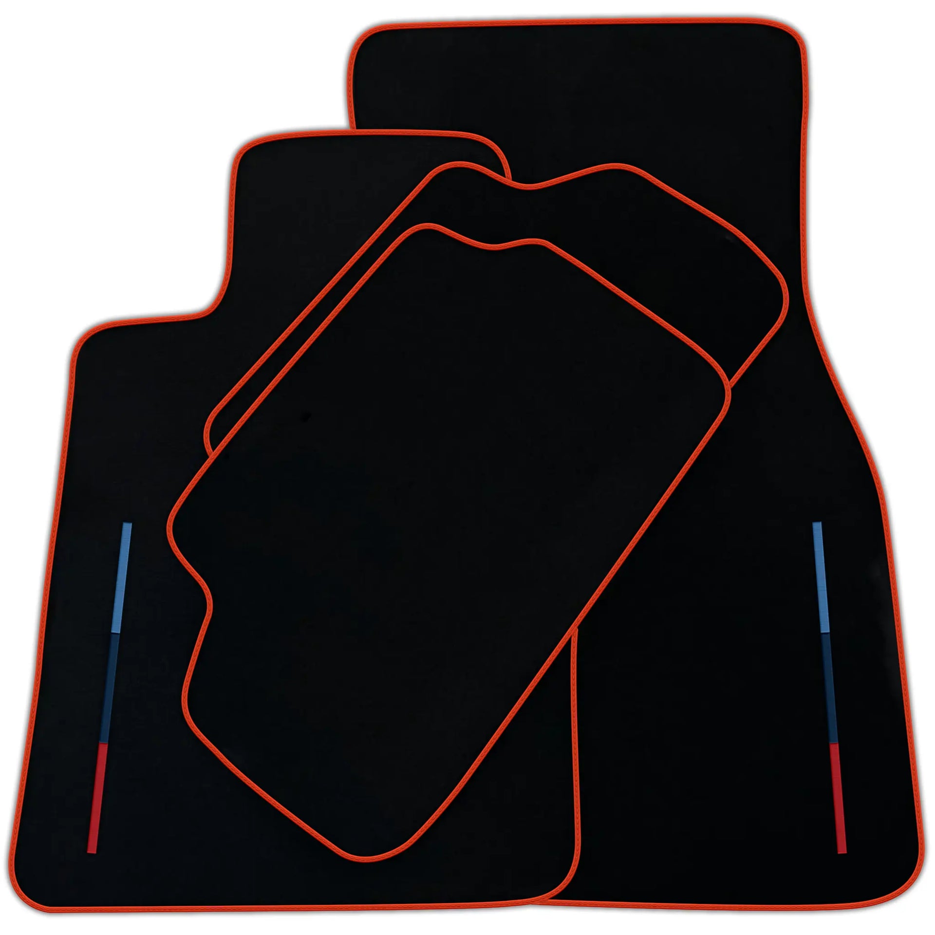 Black Floor Mats For BMW X1 Series E84 With Color Stripes Tailored Set Perfect Fit | Various Trim Colors