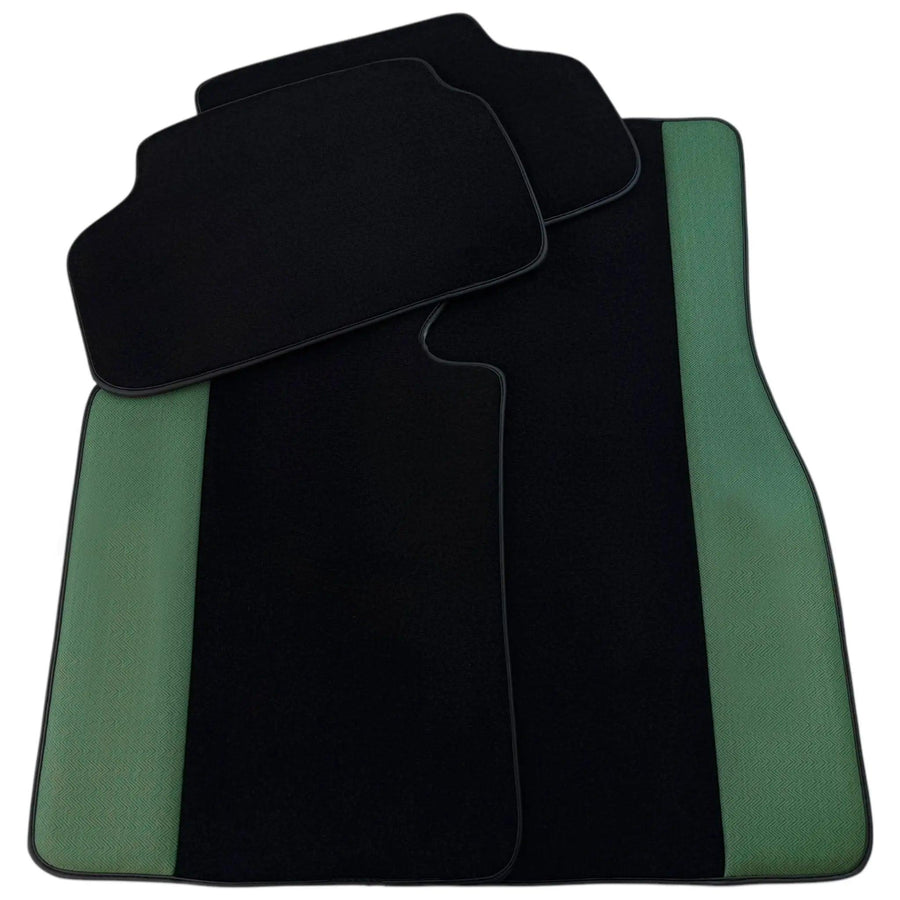 Black Floor Mats for BMW G61 (2023-2026) Touring | Green Leather Borders