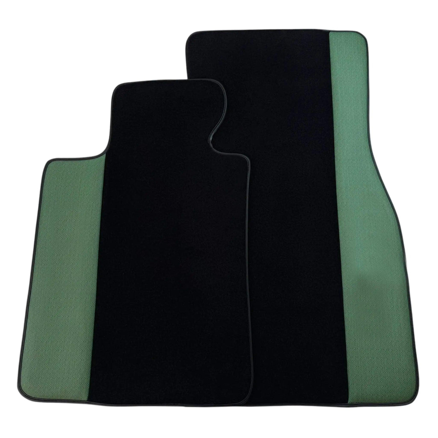 Black Floor Mats for BMW M5 G90 (2023-2026) Sedan | Green Leather Borders