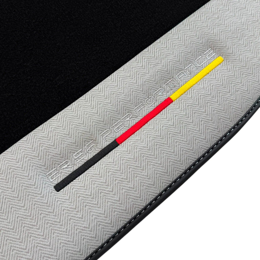 Black Floor Mats for BMW Gran Tourer F46 (2015-2022) 7 Seats with Gray Leather