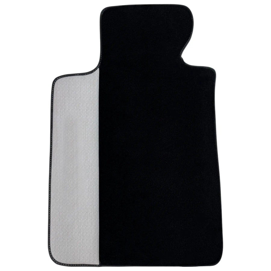 Black Floor Mats for BMW U06 (2022-2026) with Gray Leather Borders