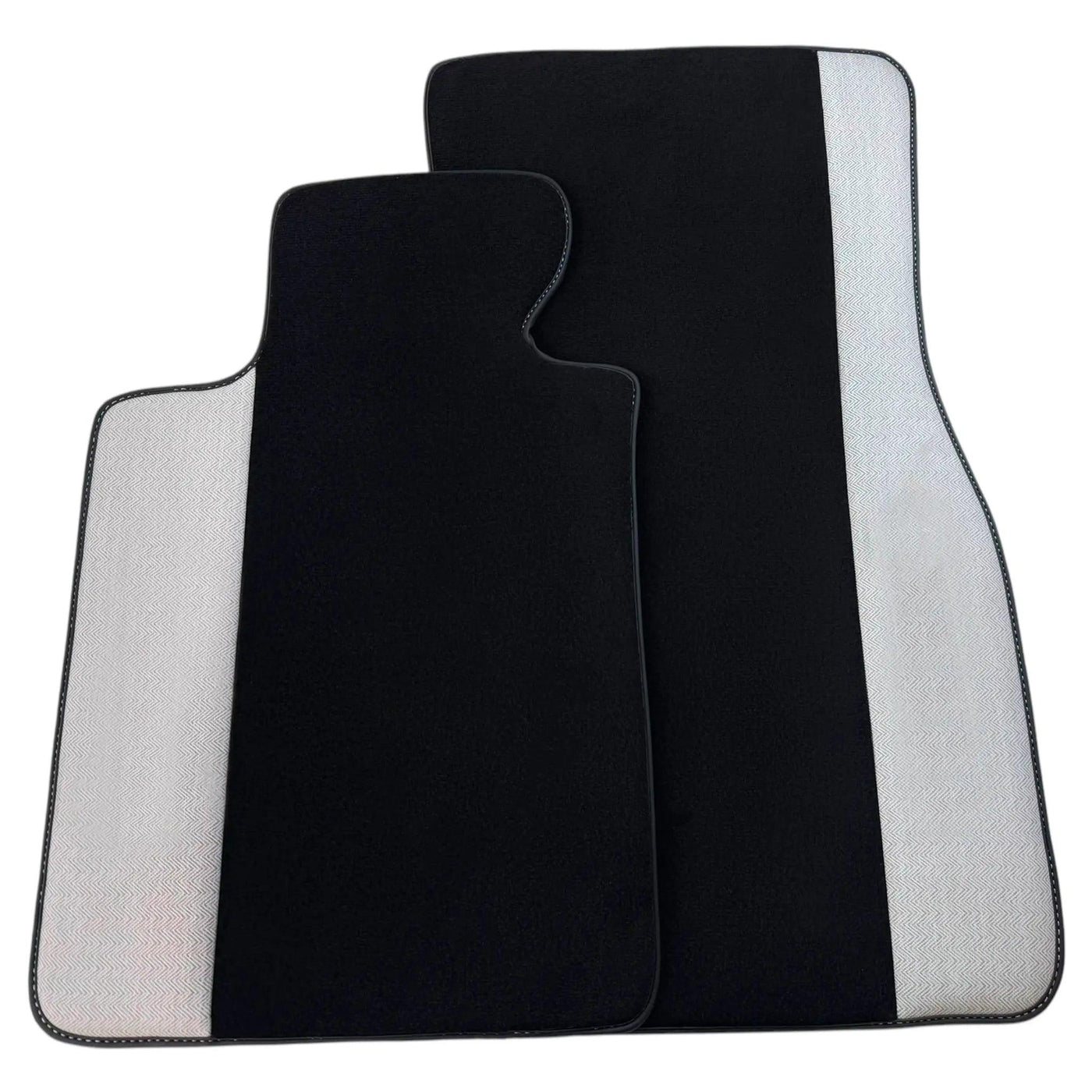 Black Floor Mats for BMW 1 Series F70 with Gray Leather Borders
