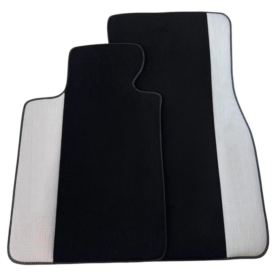 Black Floor Mats for BMW M3 G81 Touring (2022-2026) with Gray Leather Borders
