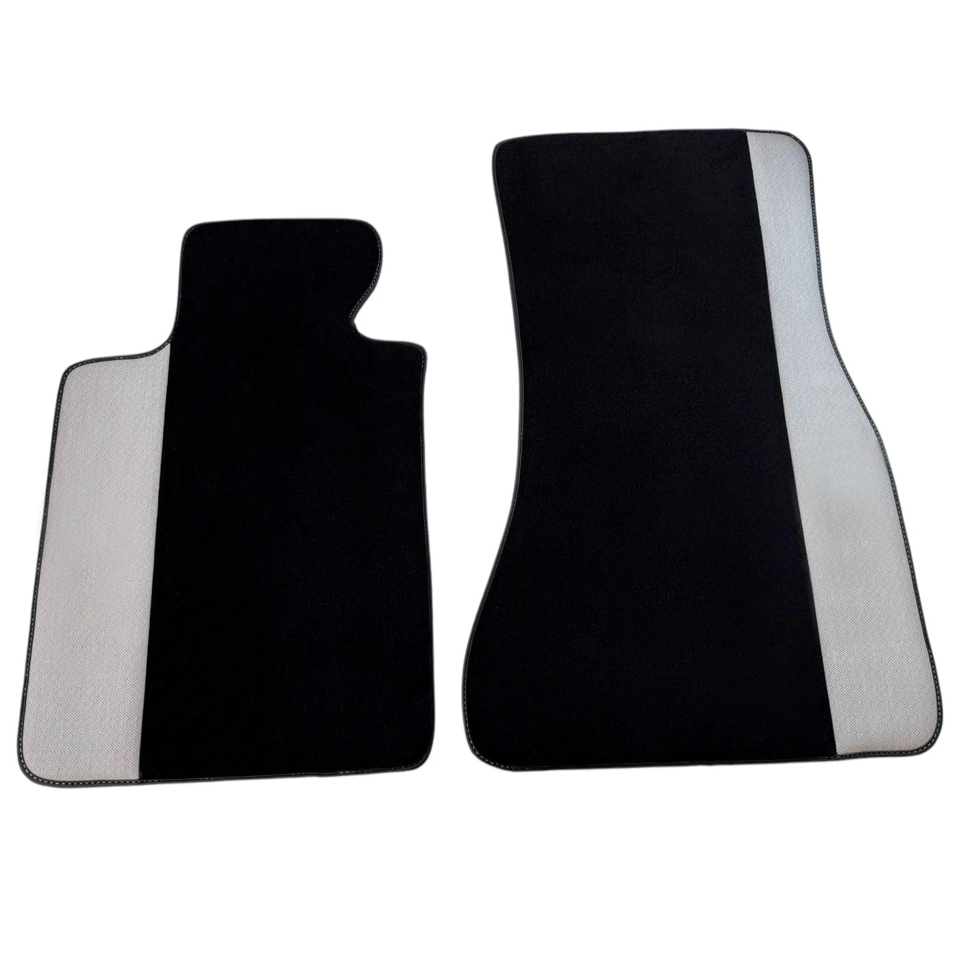 Black Floor Mats for BMW Gran Tourer F46 (2015-2022) 7 Seats with Gray Leather Borders