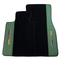 Black Floor Mats for BMW F74 Gran Coupe (2025-2026) with Green Leather ER56 Performance