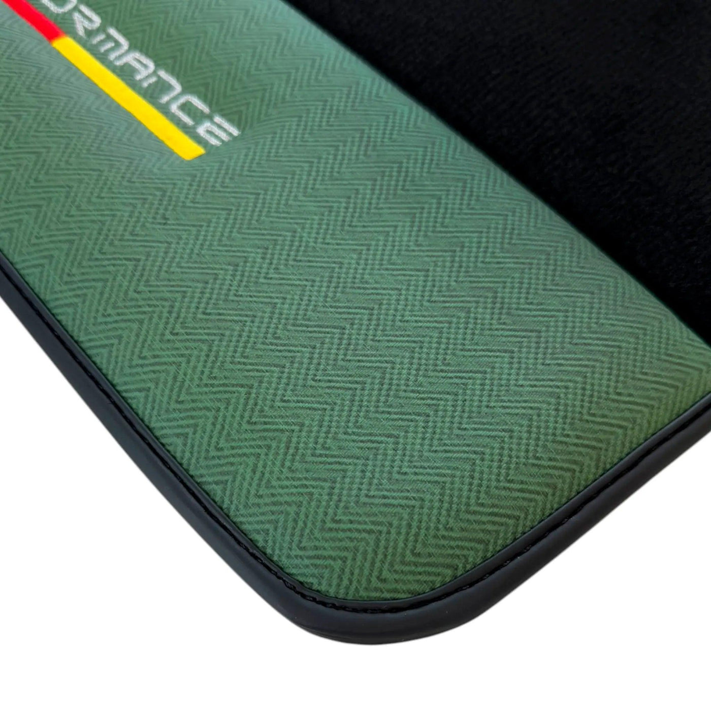 Black Floor Mats for BMW 1 Series F70 with Green Leather ER56 Performance