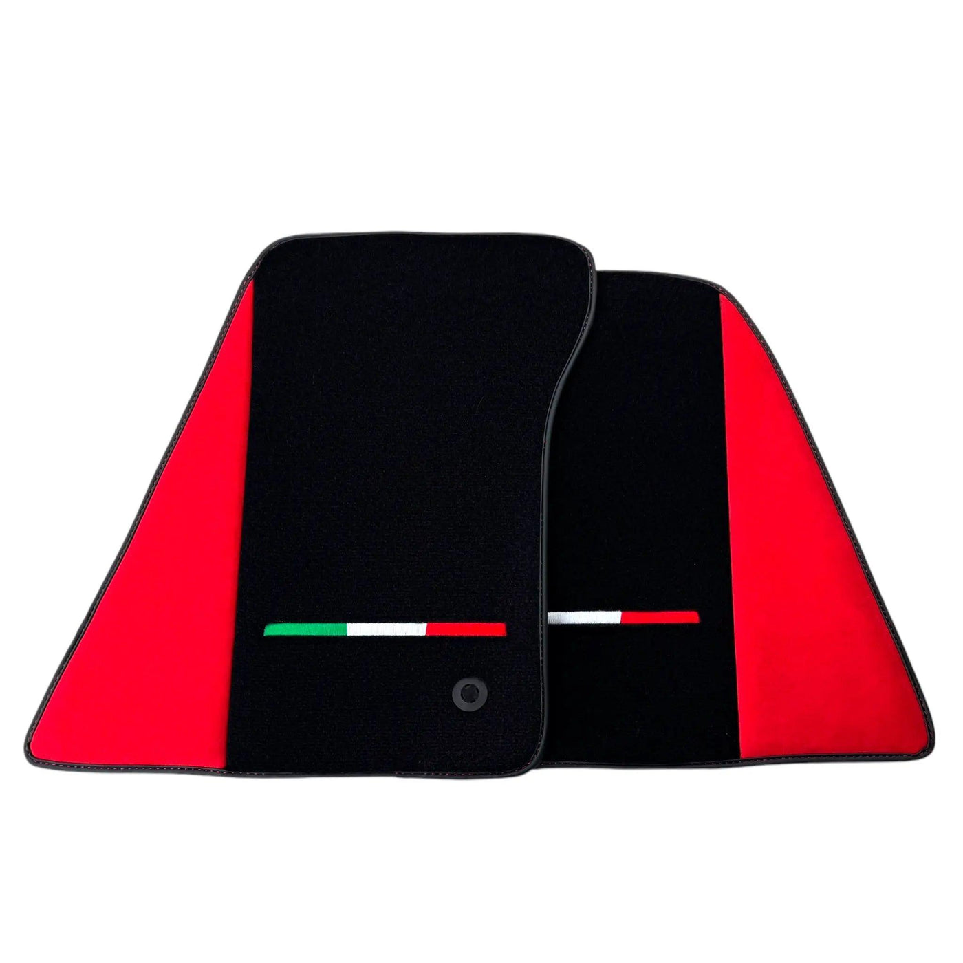 Black Floor Mats for Ferrari 296 GTB with Red Alcantara Borders | Italian Edition - AutoWin