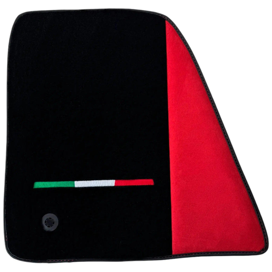 Black Floor Mats for Ferrari SF90 Stradale with Red Alcantara Borders | Italian Edition - AutoWin