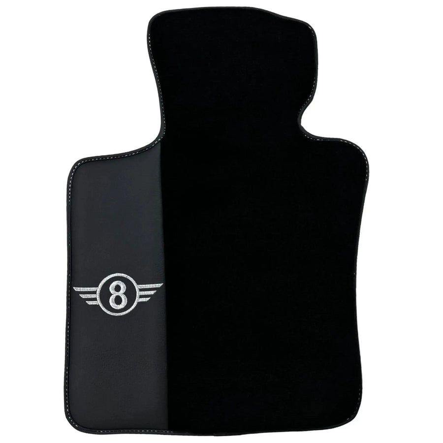 Black Floor Mats for Mini Cabrio R52 Convertible (2004-2009) with Leather - AutoWin