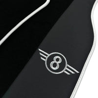 Black Floor Mats for Mini Cabrio R52 Convertible (2004-2009) with Leather | White Trim - AutoWin