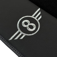 Black Floor Mats for Mini Cabrio R56 Convertible (2009-2016) with Gray Trim - AutoWin