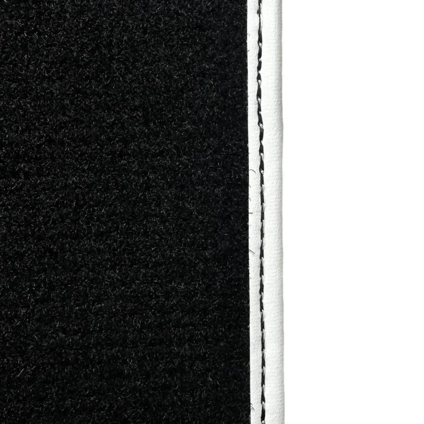 Black Floor Mats for Mini Clubman F54 (2019-2023) with Leather | White Trim - AutoWin