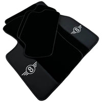 Black Floor Mats for Mini Clubman R55 (2007-2015) with Leather - AutoWin