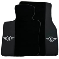 Black Floor Mats for Mini Countryman F60 Hybrid (2020-2023) with Leather - AutoWin