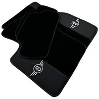 Black Floor Mats for Mini Countryman F60 Hybrid (2020-2023) with Leather - AutoWin