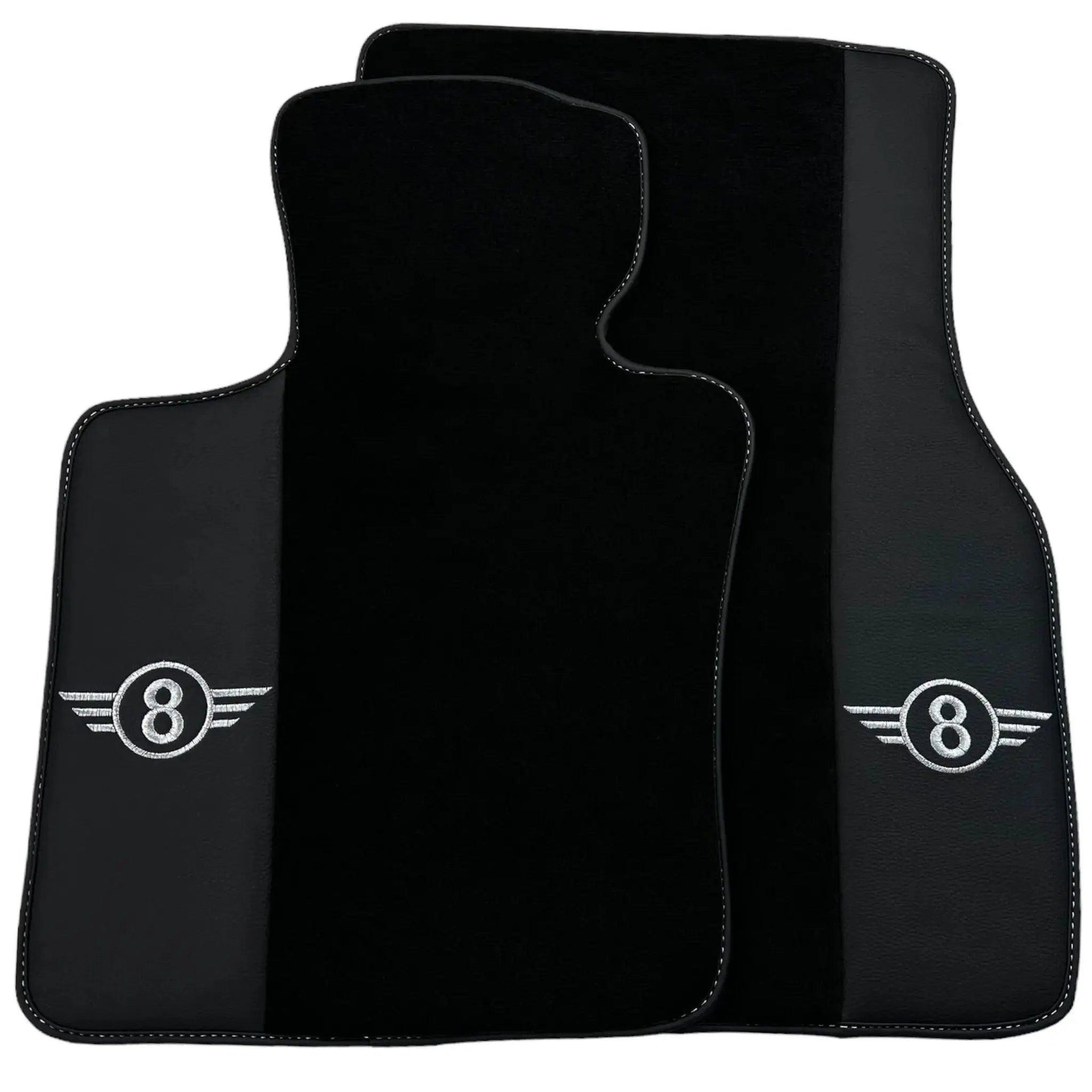 Black Floor Mats for Mini Countryman R60 (2010-2017) with Leather - AutoWin