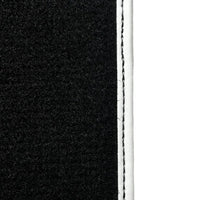 Black Floor Mats for Mini Countryman R60 (2010-2017) with Leather | White Trim - AutoWin