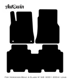 Black Leather Floor Mats For Mercedes Benz A-Class W168 (2001-2004) | ER56 Design - AutoWin
