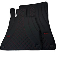 Black Leather Floor Mats For Mercedes Benz CLK-Class A209 Convertible (2003-2010) | ER56 Design - AutoWin