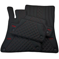 Black Leather Floor Mats For Mercedes Benz E-Class C207 Coupe Facelift (2013-2017) | ER56 Design - AutoWin