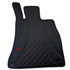 Black Leather Floor Mats For Mercedes Benz E-Class C207 Coupe (2009-2013) | ER56 Design - AutoWin