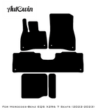 Black Leather Floor Mats For Mercedes Benz EQS-Class X296 (2022-2023) | ER56 Design - AutoWin