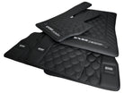 Black Leather Floor Mats For Mercedes-Benz G Class W461 (1979-2008) ER56 Design - AutoWin