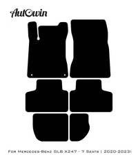 Black Leather Floor Mats For Mercedes Benz GLB-Class X247 (2020-2023) | ER56 Design - AutoWin