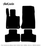 Black Leather Floor Mats For Mercedes Benz GLC-Class X254 SUV 300e 4Matic (2023-2024) | ER56 Design - AutoWin