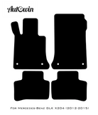 Black Leather Floor Mats For Mercedes Benz GLK-Class X204 (2012-2015) | ER56 Design - AutoWin