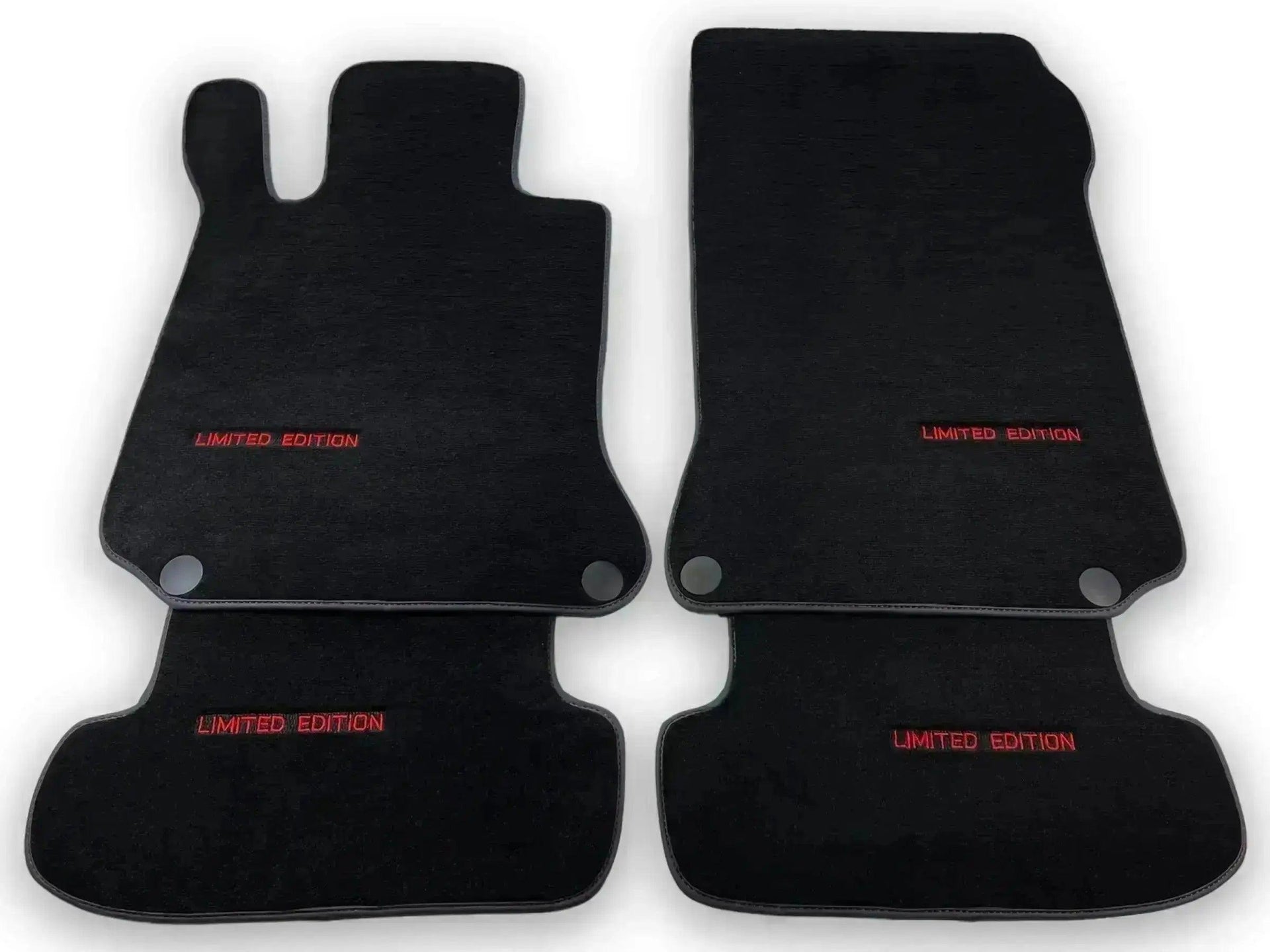 Black Leather Floor Mats For Mercedes Benz GLK-Class X204 (2012-2015) | ER56 Design - AutoWin