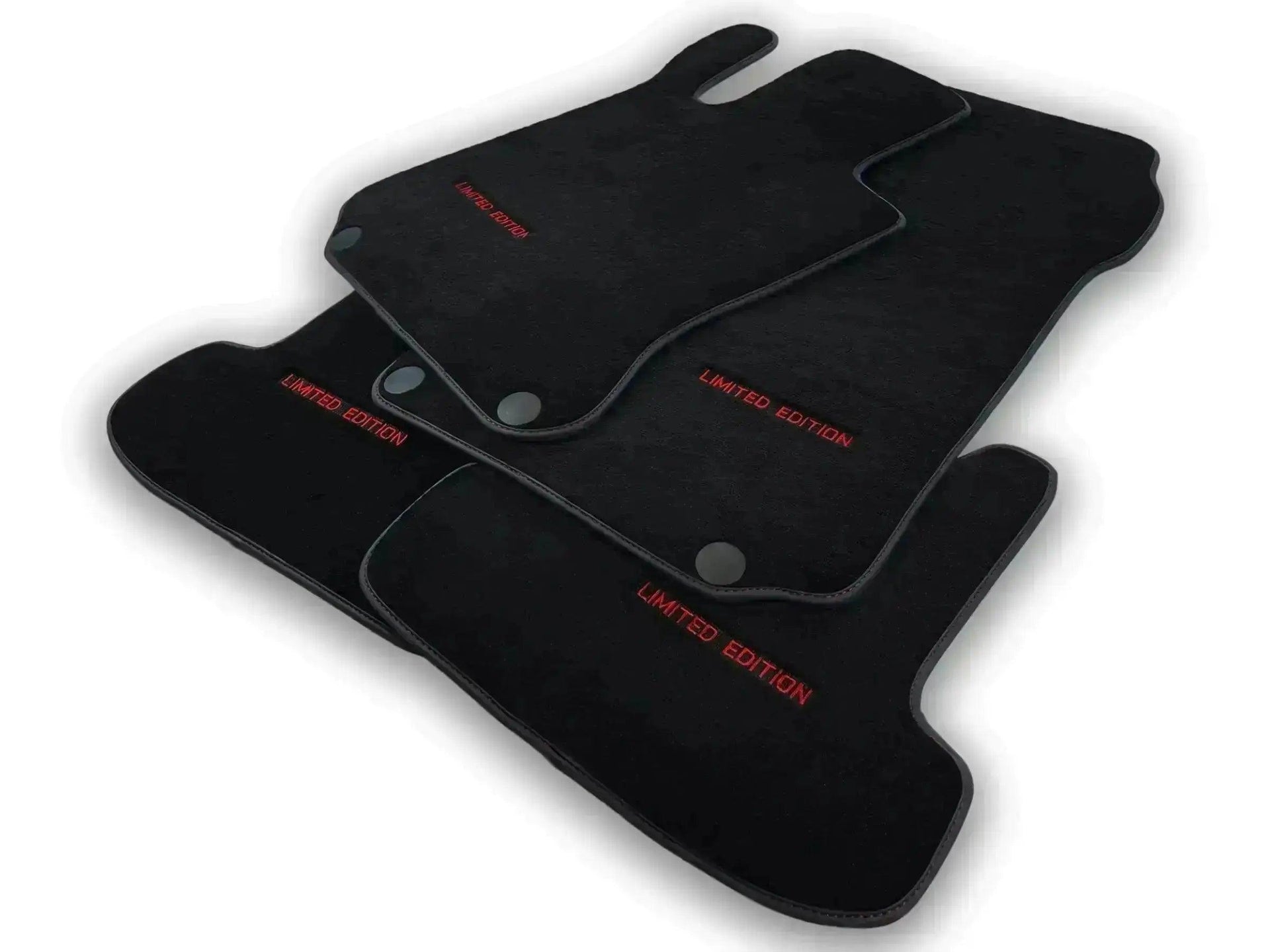 Black Leather Floor Mats For Mercedes Benz GLK-Class X204 (2012-2015) | ER56 Design - AutoWin
