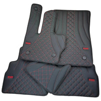 Black Leather Floor Mats for Mercedes-Benz G Class W461 (1979-2008) ER56 Design - AutoWin