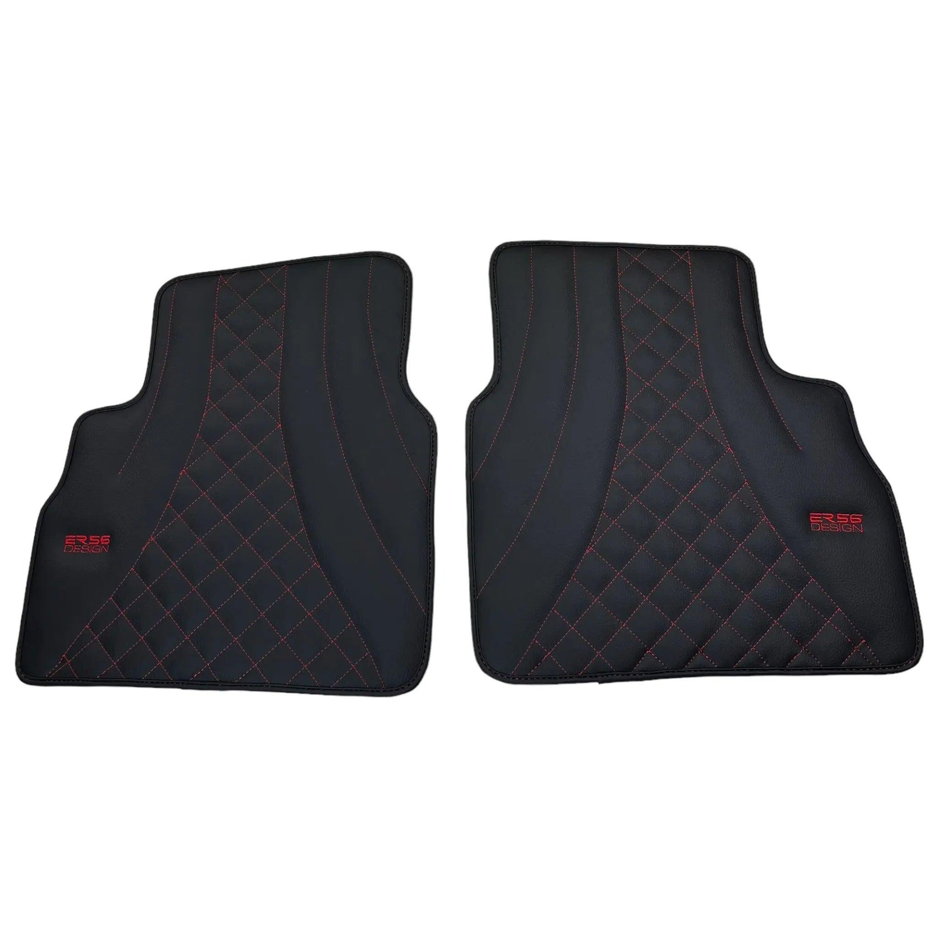 Black Leather Floor Mats for Mercedes-Benz G Class W461 (1979-2008) ER56 Design - AutoWin