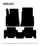 Black Sheepskin Floor Mats For Mercedes Benz A-Class W168 (1997-2004) | ER56 Design - AutoWin