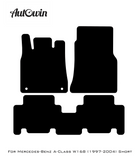 Black Sheepskin Floor Mats For Mercedes Benz A-Class W168 (1997-2004) | ER56 Design - AutoWin