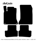 Black Sheepskin Floor Mats For Mercedes Benz B-Class W246 (2011-2019) | ER56 Design - AutoWin