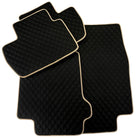 Black Stitched Leather Floor Mats for Maserati GranTurismo S (2008-2012) | Beige Trim - AutoWin