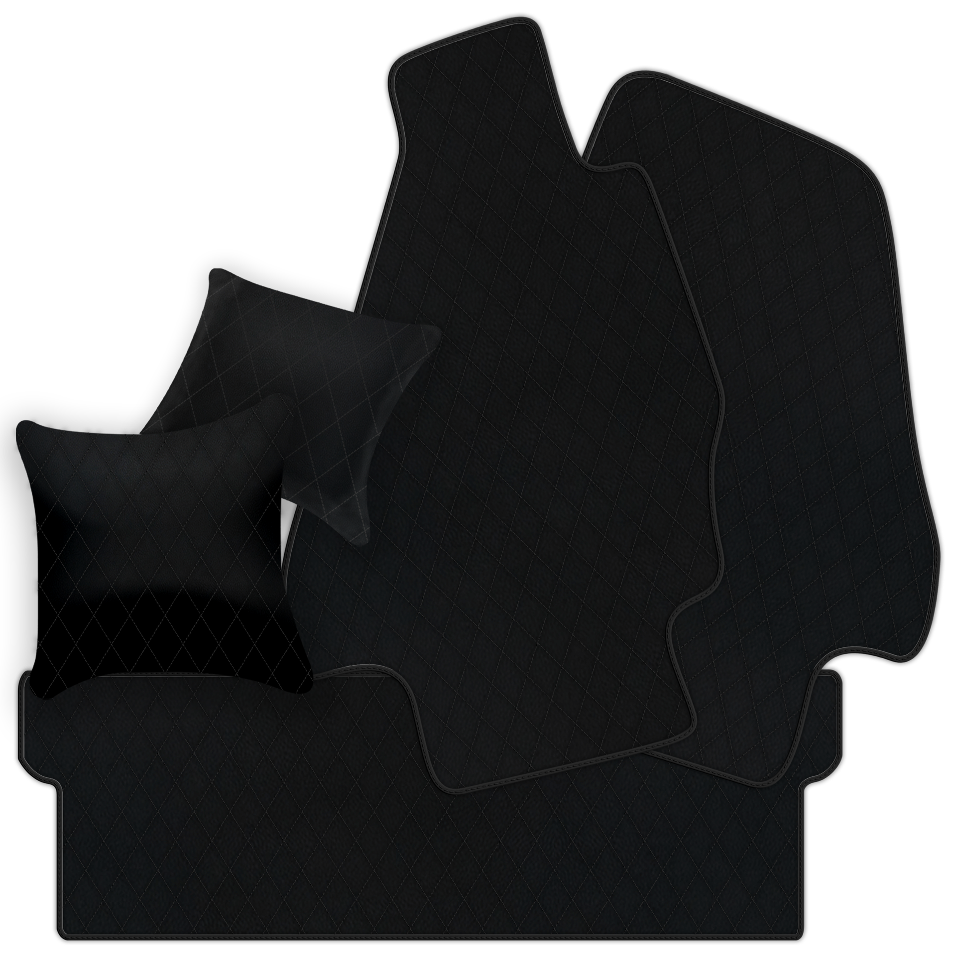 Premium Black Leather Floor Mats for Ferrari Testarossa (1984-1996)