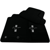 Black Floor Mats For Ford Mustang VI (2015-2023) with Pony | Various Trim Colors