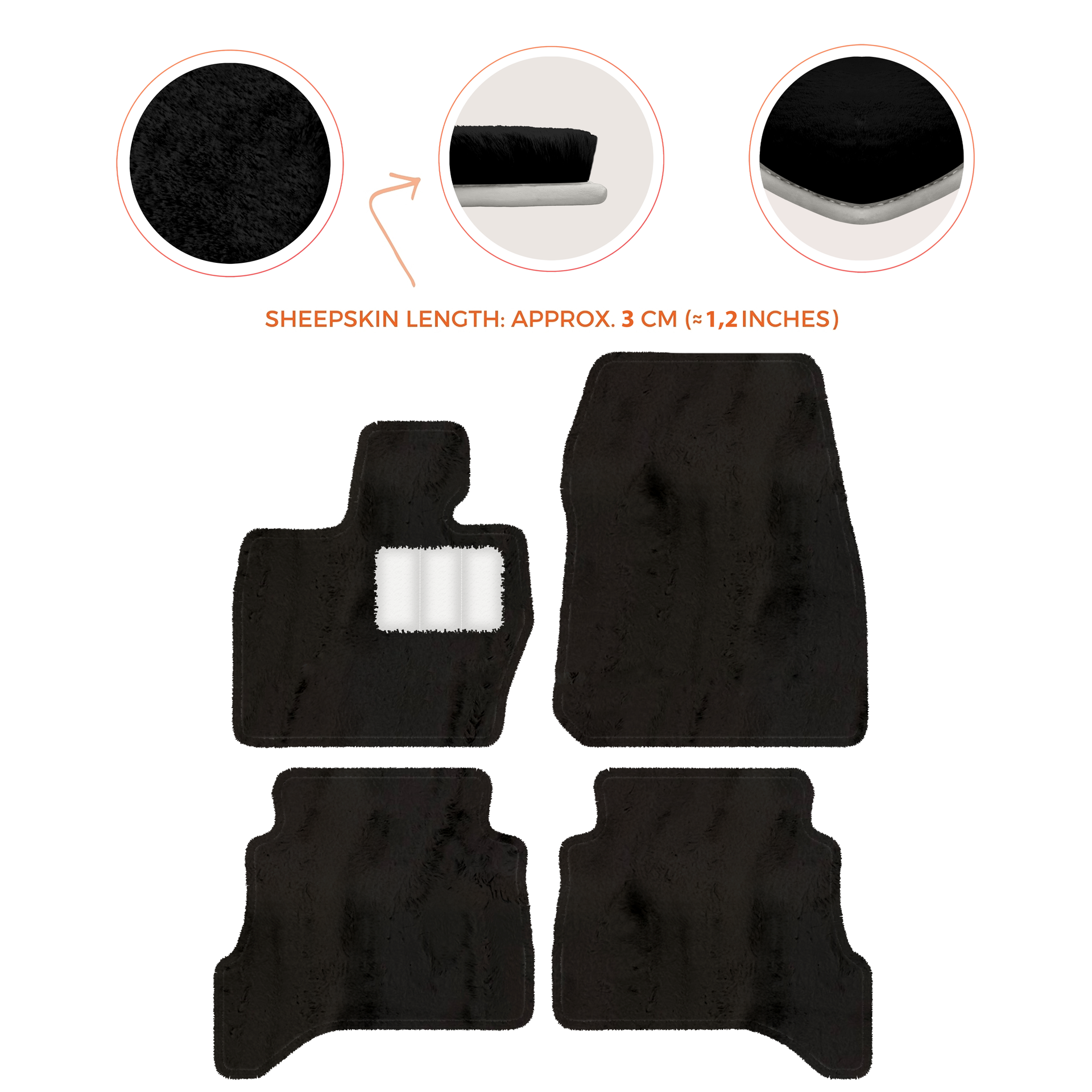 Premium Sheepskin Floor Mats for Range Rover Evoque (2015-2019)