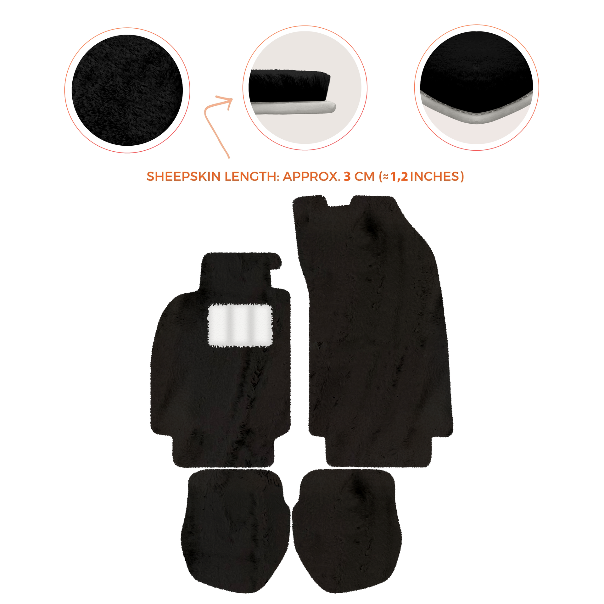 Schwarze Fußmatten für Porsche 911 - 964 (1989-1994) mit Carbon - AutoWin