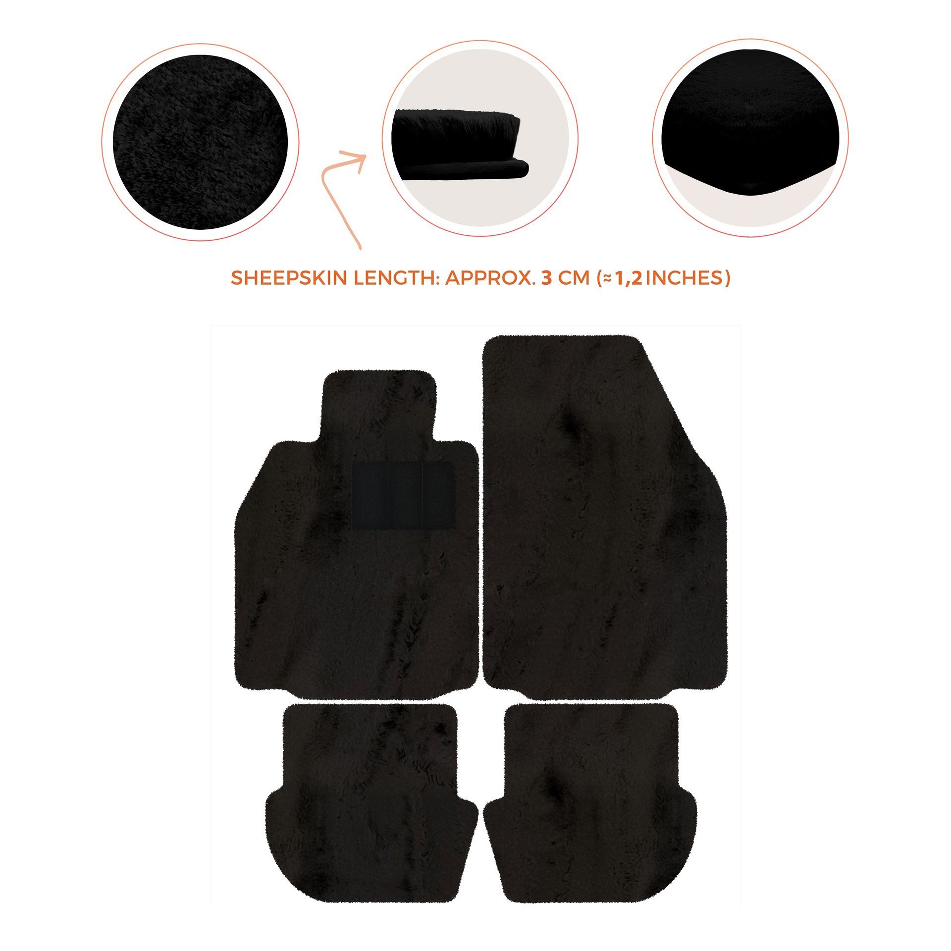 Premium Luxury Sheepskin Floor Mats for Porsche 911 (2004-2012)