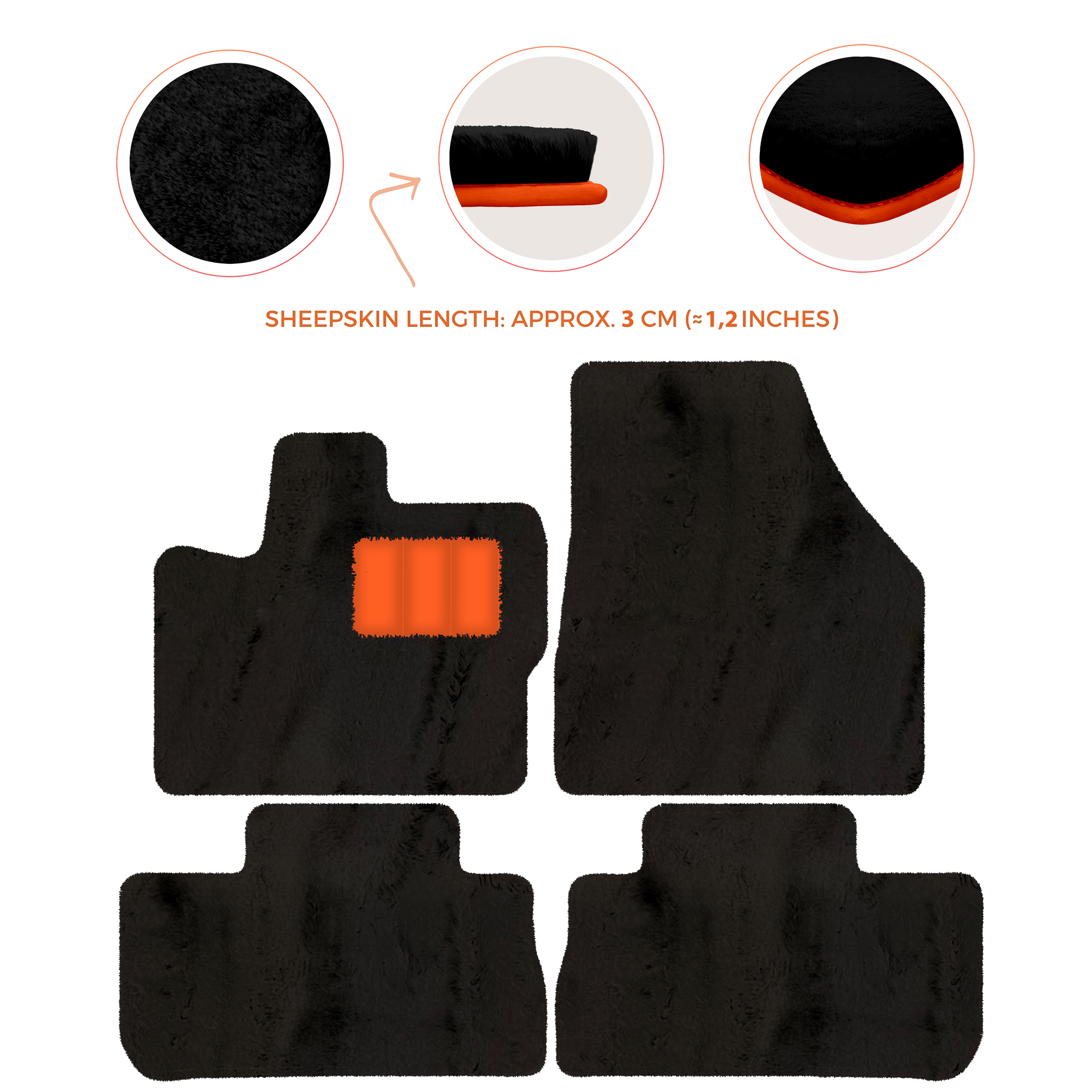 Premium Sheepskin Floor Mats for 2003-2007 Land Rover Freelander