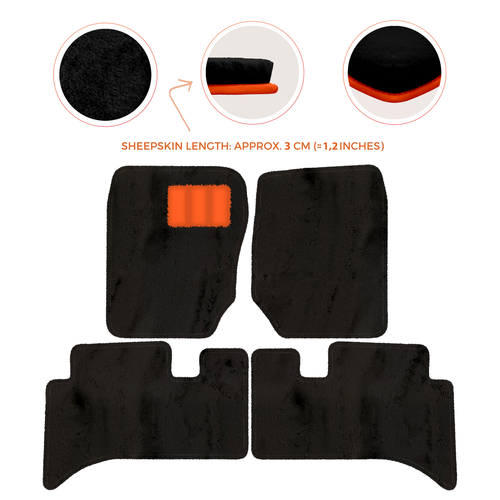 Premium Sheepskin Floor Mats for Range Rover Sport L460 (2022-2024)