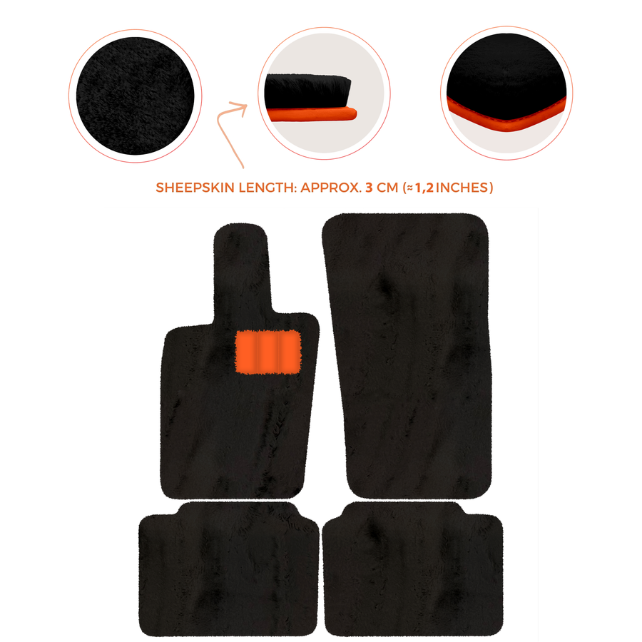 Luxury Sheepskin Floor Mats for Porsche Panamera (2017-2023)