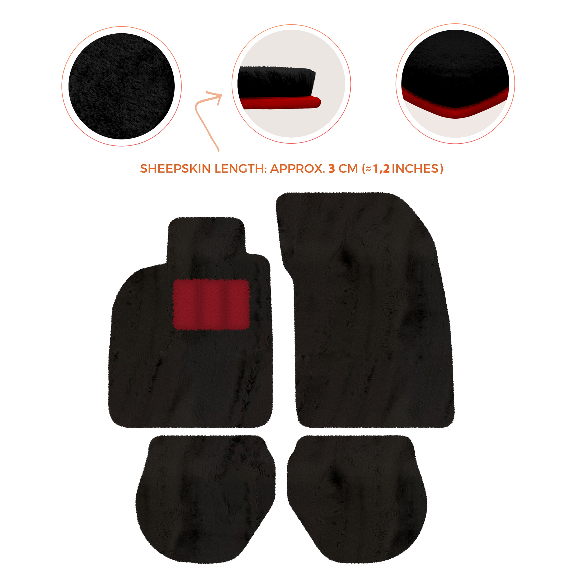 Tappetini auto in pelle personalizzabili con motivo a righe per Porsche 911 - 993 (1994-1998) - AutoWin